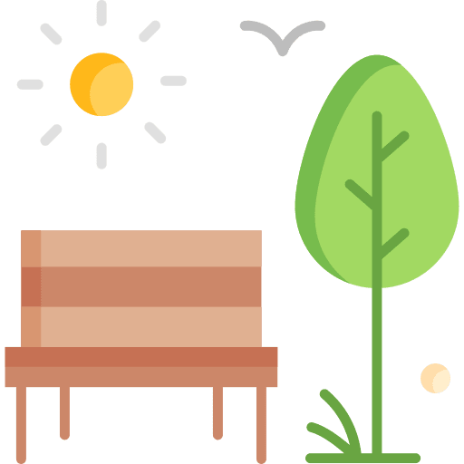 Garden bench park garden icon