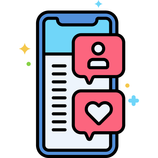Social media smartphone communications heart icon