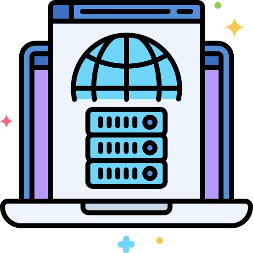 Web hosting server digital platform seo and web icon