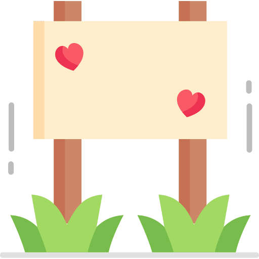 Board garden location signaling icon Board garden location signaling icon