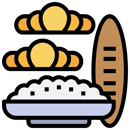 Carbohydrates bread breakfast meal icon