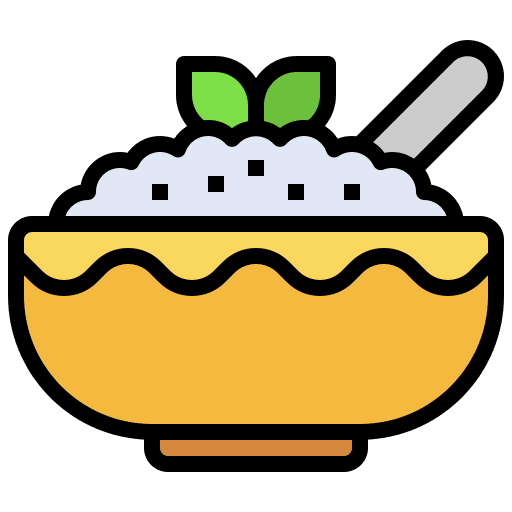 Porridge food and restaurant cereal granola icon Porridge food and restaurant cereal granola icon