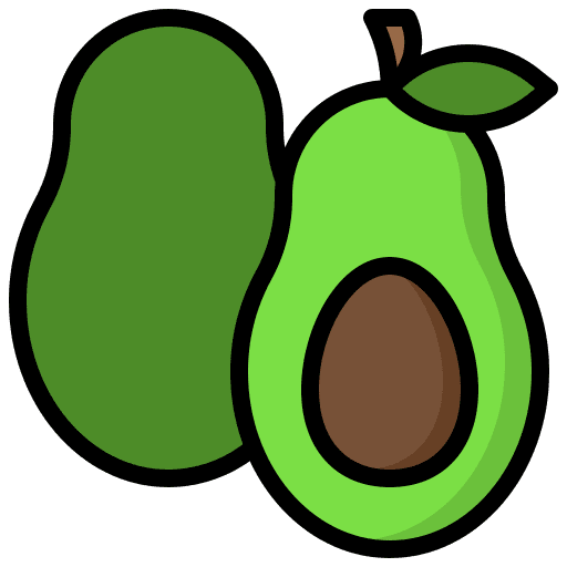 Avocado food and restaurant fruit vegan icon Avocado food and restaurant fruit vegan icon