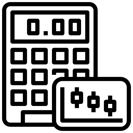 Calculator graph numbers trading icon Calculator graph numbers trading icon