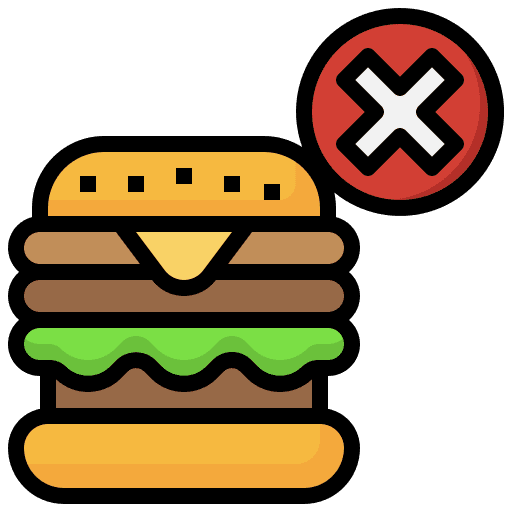 No burger fast food no burger prohibition icon No burger fast food no burger prohibition icon