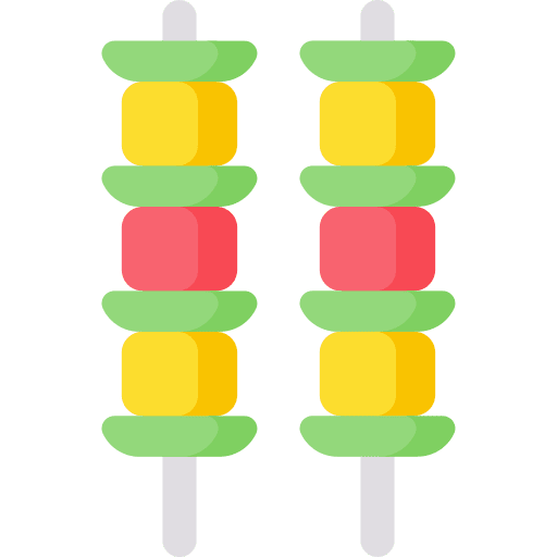 Paneer tikka skewer food and restaurant icon Paneer tikka skewer food and restaurant icon