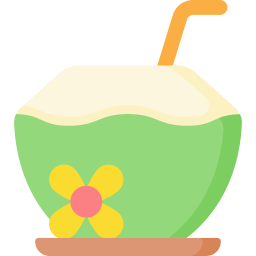 Coconut drink food and restaurant straw beverage icon Coconut drink food and restaurant straw beverage icon
