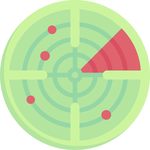 Radar technology positional maps and location icon Radar technology positional maps and location icon
