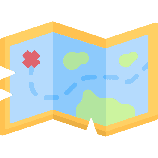 Treasure map orientation adventure treasure map icon