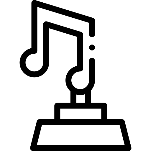 Trophy music sports and competition achievement icon Trophy music sports and competition achievement icon
