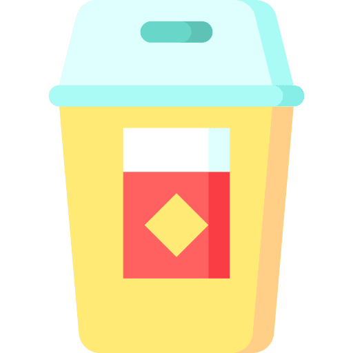 Container trash bin healthcare and medical trash can icon