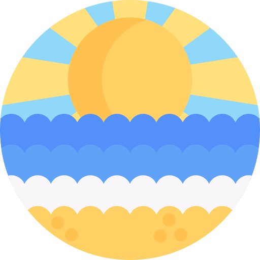 Beach sunset nature sunrise holidays icon Beach sunset nature sunrise holidays icon