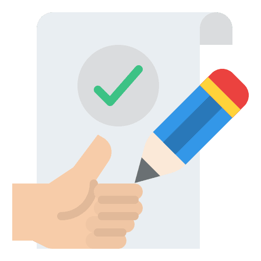 Completed completed article copywriting icon