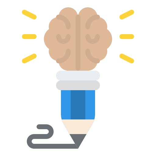 Creative brainstorm innovation communications icon