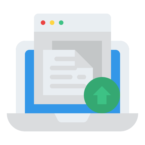 Uploading website blog script icon Uploading website blog script icon