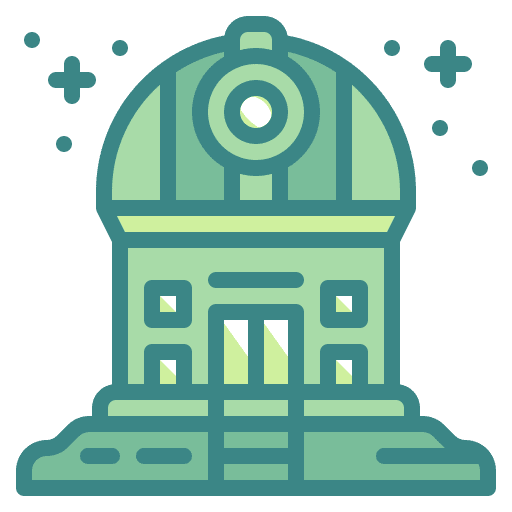 Observatory space architecture and city telescope icon Observatory space architecture and city telescope icon