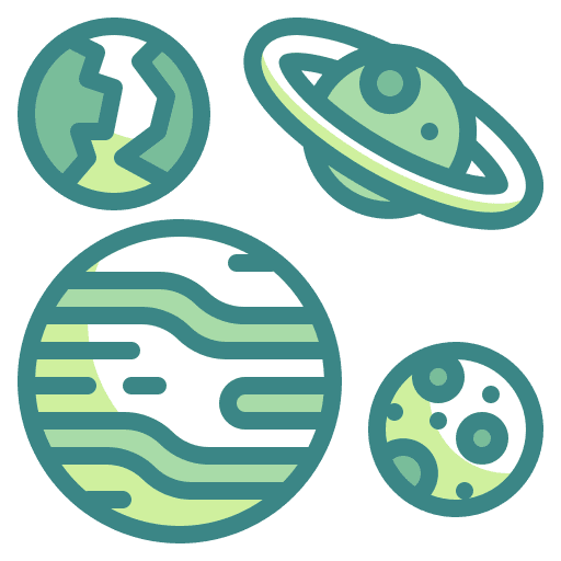 Planets orbit science universe icon