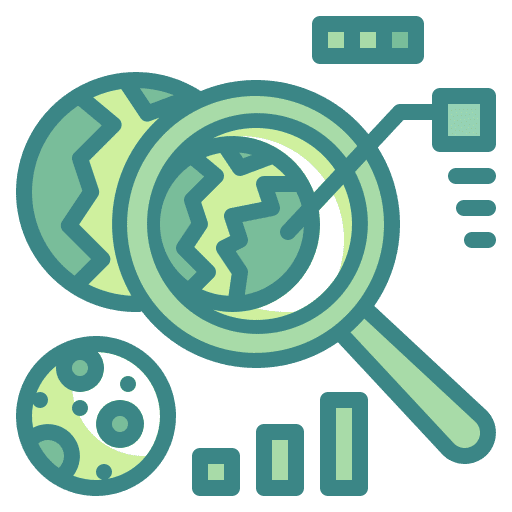 Research loupe research scientist icon