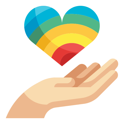 Hand heart love lgbt icon