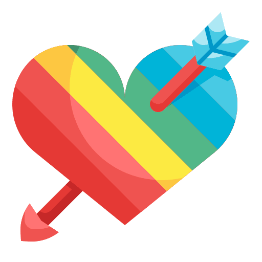 Heart heart love and romance rainbow icon