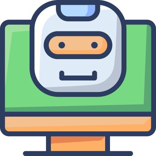 Computer robot technology artificial intelligence icon