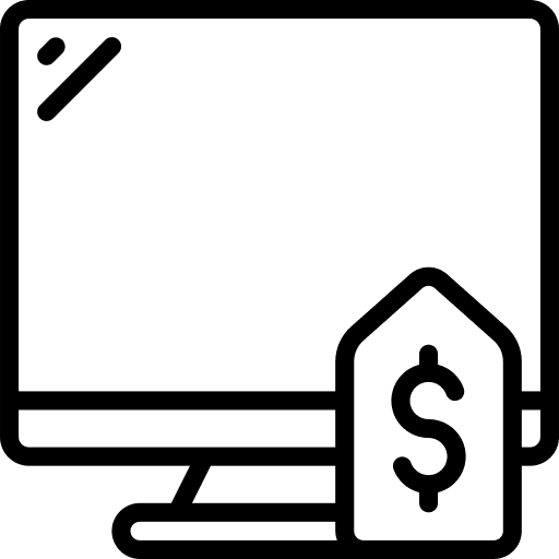 Computer online retail sell icon