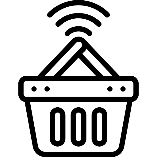 Basket supermarket commerce shopping bag icon