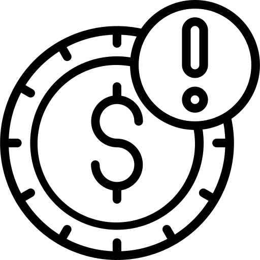 Dollar warning exclamation mark business and finance icon