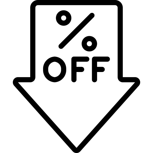 Down arrow commerce cheap discount icon