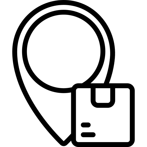 Location pin shipping parcel location icon