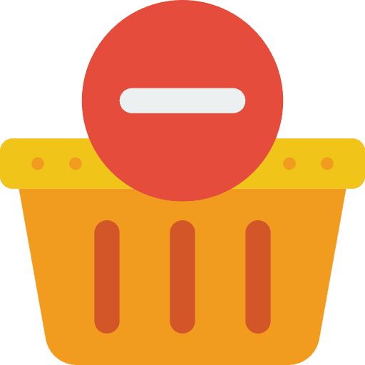 Remove from cart cancel shopping basket basket icon