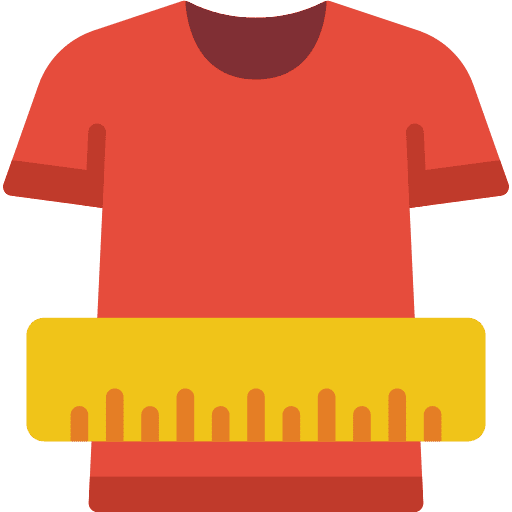 Tshirt measurement fashion clothing icon