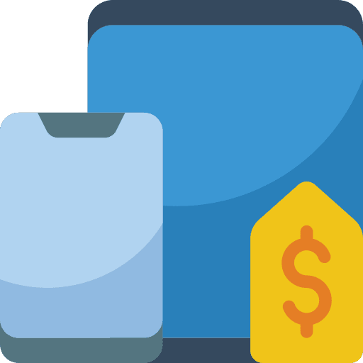 Devices price tag tablet devices icon