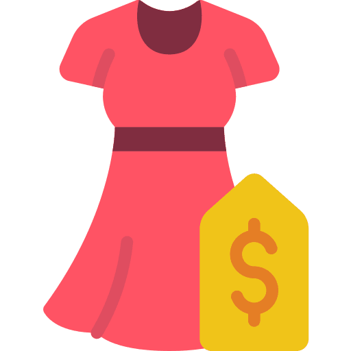 Dress sale commerce and shopping fashion icon