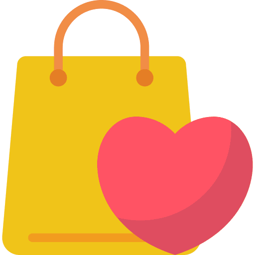 Shopping bag commerce and shopping favourite go shopping icon