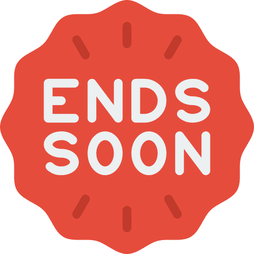 Sticker end ending shop icon