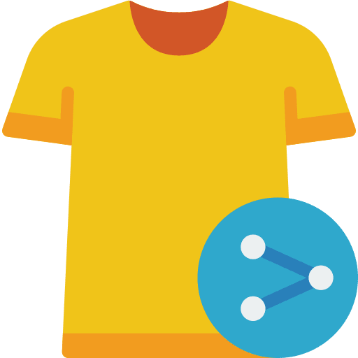 Tshirt item button social media icon
