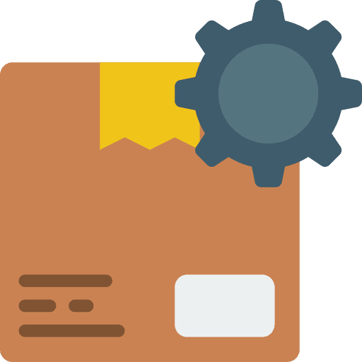 Delivery shipping and delivery box settings icon
