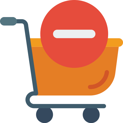 Remove from cart ecommerce delete commerce and shopping icon