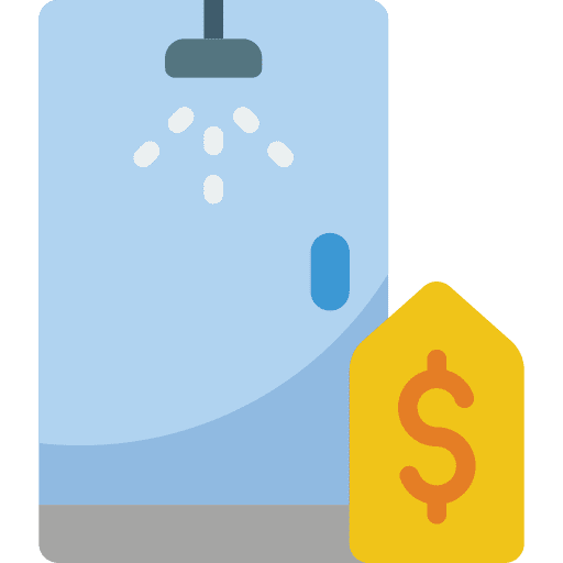 Shower commerce and shopping furniture discount icon