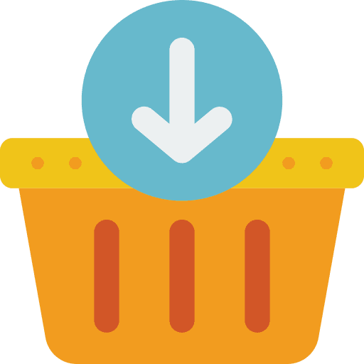 Add to basket online shop down arrow online shopping icon