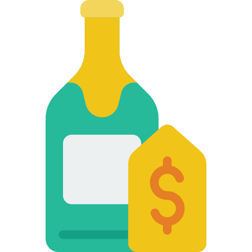 Alcohol drink discount tag icon