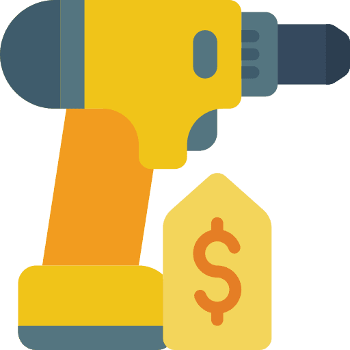 Drill commerce and shopping price tag sale icon
