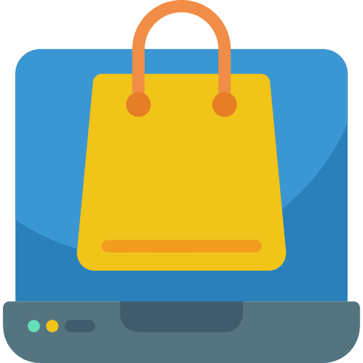 Laptop online purchase electronics online store icon