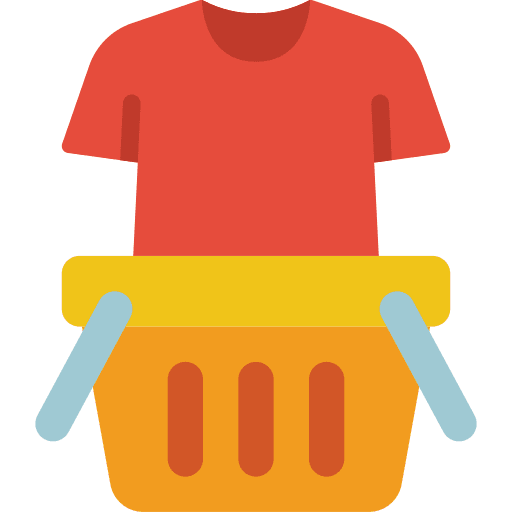 Basket tshirt ecommerce clothing icon