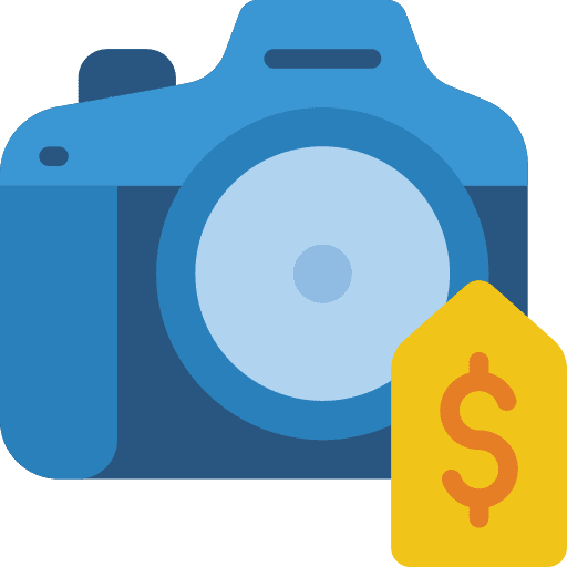 Camera price tag photograph label icon
