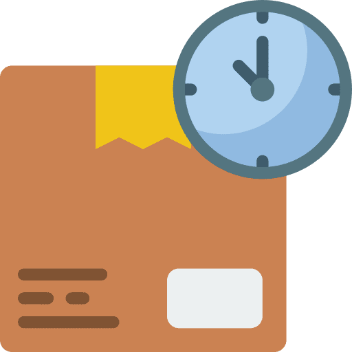 Fast delivery clock time packing icon
