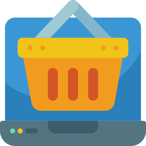 Laptop electronics shopping basket laptop icon