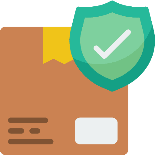 Package delivery insurance shield shipping and delivery icon