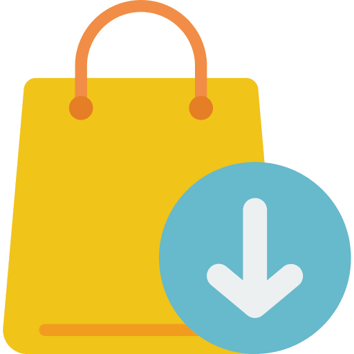 Shopping bag business download commerce icon